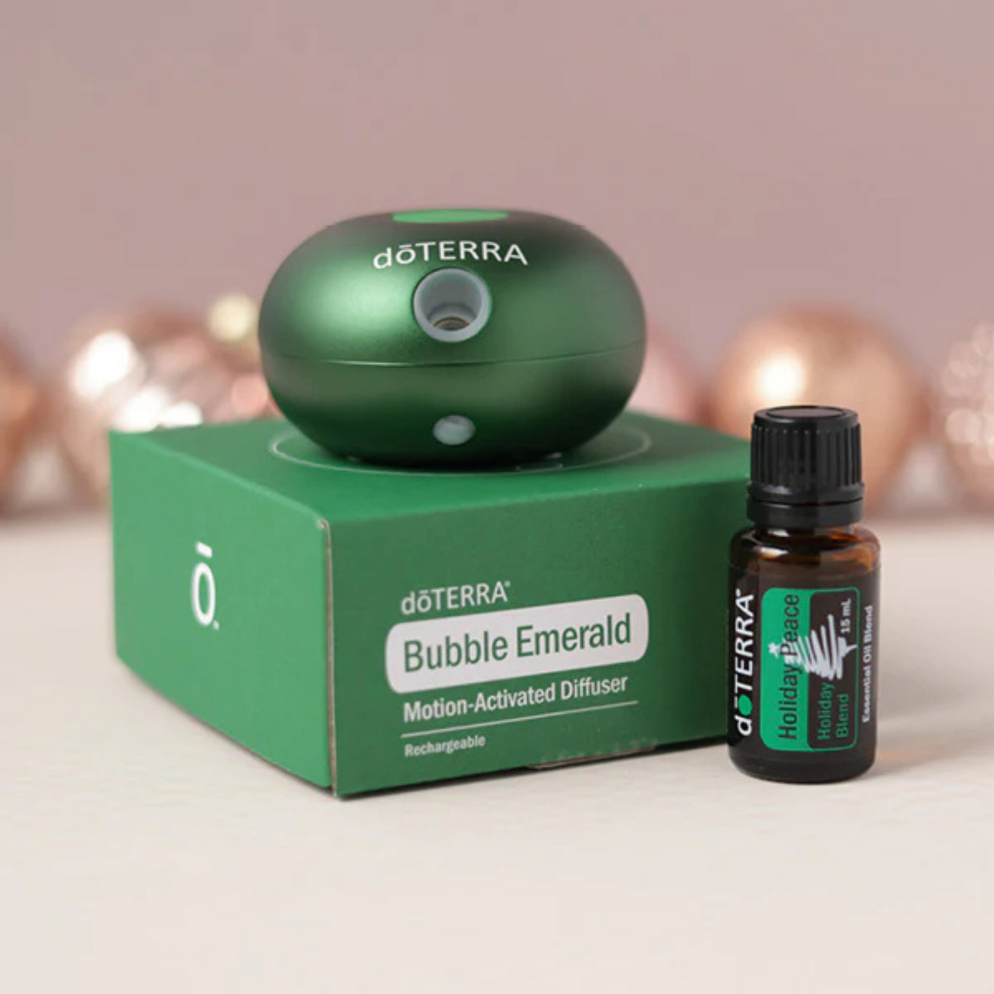 Emerald Bubble Diffuser + 15ml Holiday Peace